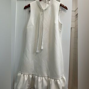 Betsey Johnson ivory ruffle hemmed dress